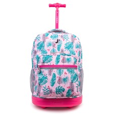 JWorld Sunrise Rolling Backpack Palm Leaves